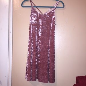 Pink velvet dress